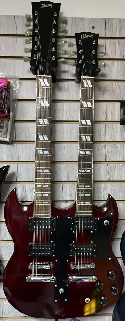 Red Chibson EDS1275 doubleneck guitar